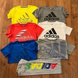 HUGE lot of boys Adidas short-sleeved athletic shirts, sz Lg